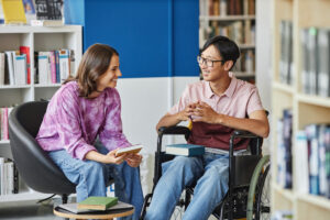 Interacting with one of our student participant