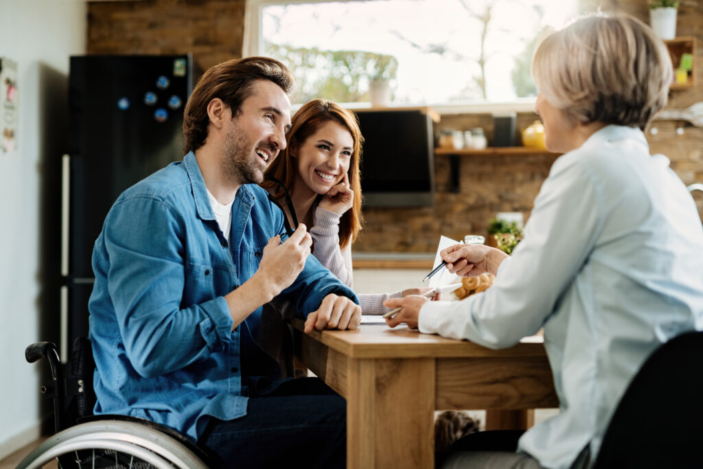 Participant talking with ndis staff for ndis plan packages